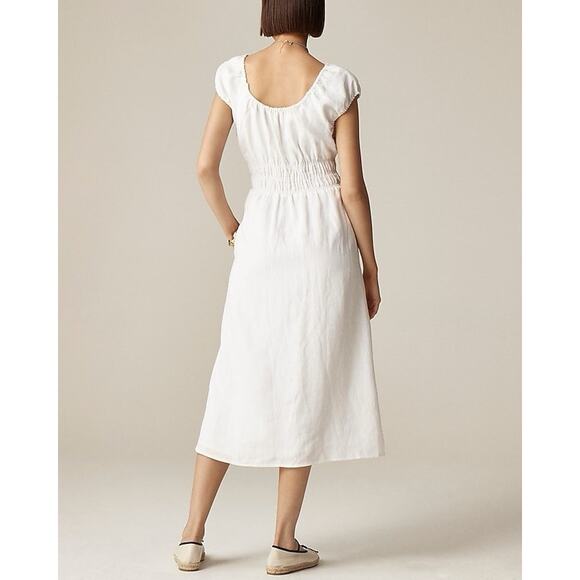 J.Crew cap-sleeve midi dress in linen Size Medium NWT - Picture 2 of 6